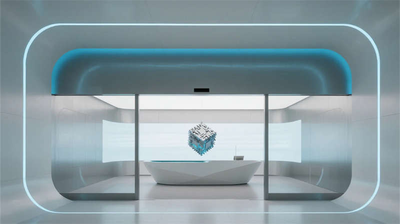 創新科技抽象表達，簡約光影空間融合, 合肥半導體企業展廳裝修設計