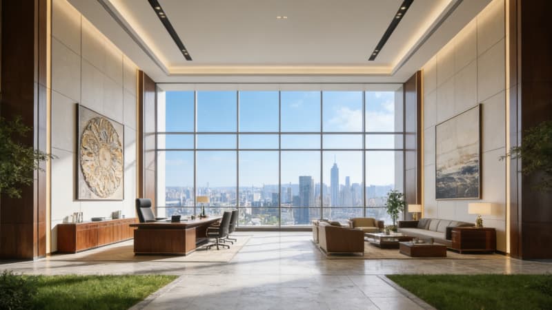 合肥3000平企業辦公室設計方案，現代簡約高端辦公空間定制